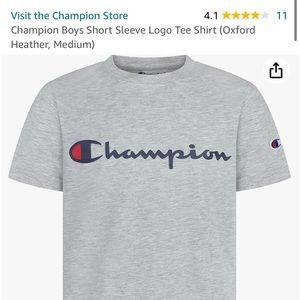 Boys size medium grey champion short sleeved t-shirt